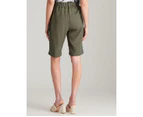 Noni B Linen Shorts - Womens - Dusty Olive