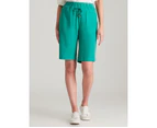 Noni B Linen Shorts - Womens - Emerald