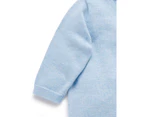 Purebaby Organic Cotton Boy Basic Cardigan Pale Blue Melange