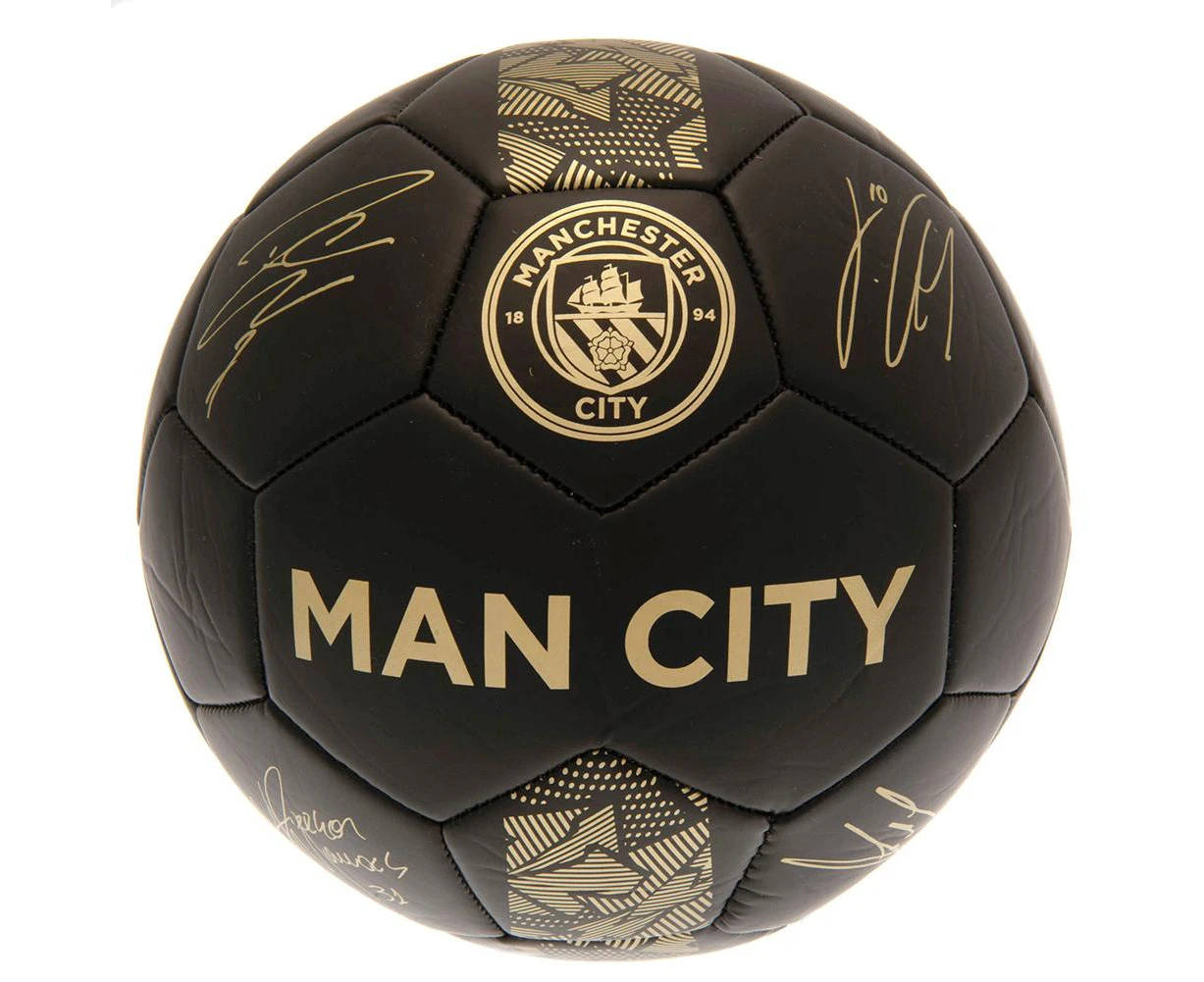 Manchester City FC Phantom Signature Football (Black/Gold) - TA8812