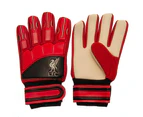 Liverpool FC Childrens/Kids Crest Goalkeeper Gloves (Red/Black/Cream) - TA9518