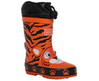 Regatta Childrens/Kids Mudplay Tiger Print Wellington Boots (Blaze Orange) - RG7765