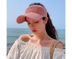 Baseball Cap Solid Color Sun Protection Comfortable Washable Summer Cap for Running-Pink