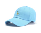 Baseball Cap Duck Embroidery Durable Adjustable Unisex Sun Protection Women Hat Headwear-Blue