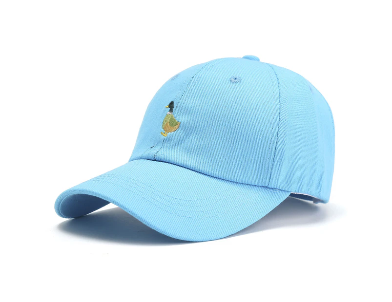 Baseball Cap Duck Embroidery Durable Adjustable Unisex Sun Protection Women Hat Headwear-Blue