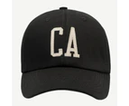 Baseball Cap Letter Embroidery Adjustable Men Unisex Sun Protection Women Hat for Sport-Black