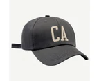 Baseball Cap Letter Embroidery Adjustable Men Unisex Sun Protection Women Hat for Sport-Grey