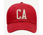 Baseball Cap Letter Embroidery Adjustable Men Unisex Sun Protection Women Hat for Sport-Red