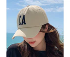 Baseball Cap Letter Embroidery Adjustable Men Unisex Sun Protection Women Hat for Sport-Khaki