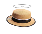Beach Hat Large Brim UV-proof Flat Top Fashion Summer Women Visor Cap for Outdoor-Khaki