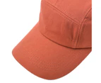 Baseball Cap Casual Buckle Closure Breathable Unconstructed Plain Sun Protection Unisex Style Solid Color Five Pieces Stitching Peaked Hat-Orange