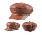 Beret Cap Solid Color Skin-friendly Vintage All-match Women Hat for Travel-Light Coffee