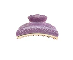 Candy Color Crossing Teeth Big Hair Clip Elegant Wave Dot Print Bath Hair Claw Styling Tool-Purple