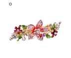 Hair Clip Shiny Stable Rhinestone Floral Decor Anti-slip Lady Hairpin Gift-15#