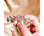 Hair Clip Shiny Stable Rhinestone Floral Decor Anti-slip Lady Hairpin Gift-3#