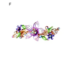 Hair Clip Shiny Stable Rhinestone Floral Decor Anti-slip Lady Hairpin Gift-11#