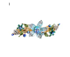 Hair Clip Shiny Stable Rhinestone Floral Decor Anti-slip Lady Hairpin Gift-12#