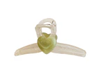 Hair Claws Non-Slip Stable Big Size Heart Shape Patchwork Lady Hair Clips Lady Hair Accessories-Beige