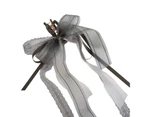 Hair Barrette Elegant Non-Slip Mesh Temperament Streamer Ribbon Style Hair Claw Clip Beauty Supplies-Grey