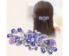 Hair Clip Shiny Anti-skid Faux Crystal Anti-deformed Anti-slip Hair Pin Hair Decoration-Purple