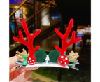1 Pair Hair Clip Decorative Add Atmospheres Fabric Deer Ear Exquisite Xmas Hairpin for Home-2#