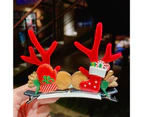 1 Pair Hair Clip Decorative Add Atmospheres Fabric Deer Ear Exquisite Xmas Hairpin for Home-12#