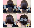 Beautiful Bowknot Decor Hair Curl Clip Stylish Handmade Fabric Hair Curl Claw Hair Accessories-Black