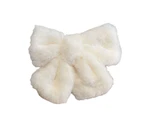 Large Bow-knot Hair Clip Delicate Flannel Comfortable to Touch Girls Hairpin for Daily Life-White