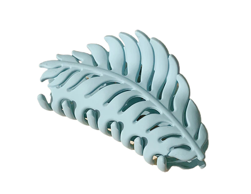 Hair Clip Frosted All-match Hair Accessories Leaf Shape Women Claw Clip for Thin/Thick Hair-Sky Blue