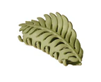 Hair Clip Frosted All-match Hair Accessories Leaf Shape Women Claw Clip for Thin/Thick Hair-Army Green