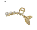 Crossing Teeth Strong Claws Big Hair Clip Multifunctional Women Fishtail Faux Pearl Large Barrette Styling Accessories-2#