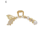 Crossing Teeth Strong Claws Big Hair Clip Multifunctional Women Fishtail Faux Pearl Large Barrette Styling Accessories-3#