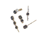 5Pcs Faux Pearls Exquisite Elegant Hair Clips Shining Rhinestones Decor Girls Hairpins for Daily Wear-Black
