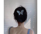 Fashion Hair Claw Elegant Cross Teeth Butterfly Shape Design Hair Clip Hair Accessories-Blue