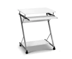 Artiss Metal Pull Out Table Desk - White