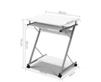 Artiss Metal Pull Out Table Desk - White