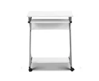 Artiss Metal Pull Out Table Desk - White