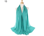 Scarf Plain Bubble Chiffon Solid Color Hijab Long Shawl Headscarf for Ladies-#13