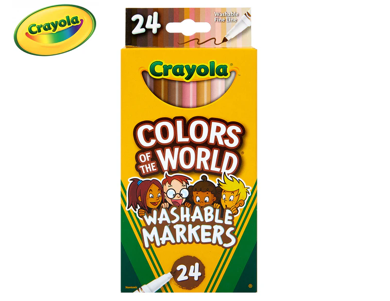 Crayola Colors Of The World Washable Fine Line Markers 24-Pack