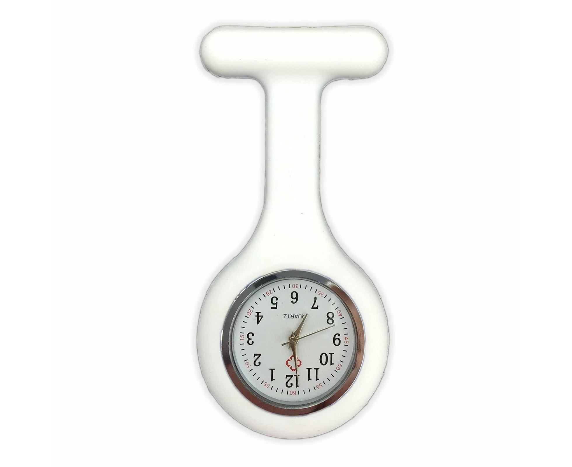 Silicone Nurse Watch Brooch Tunic Fob Nursing Nurses Pendant Pocket Watch - White