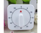 Novelty White Square 60-Minutes Mechanical Timer Reminder Counting for Kitchen