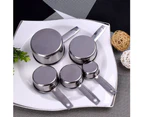 5 Pcs Durable Stainless Steel Measuring Spoons Cups Set Kitchen Baking Tools-Silver