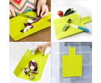 Plastic Non-slip Chopping Board Folding Cutting Plate Mat Kitchen Cooking Tool-Yellow Green