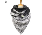 Women Winter Butterfly Star Print Button Soft Neck Wrap Thick Warm Scarf Shawl-Q