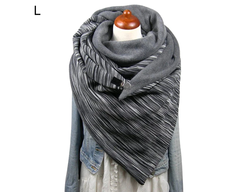 Women Winter Butterfly Star Print Button Soft Neck Wrap Thick Warm Scarf Shawl-L