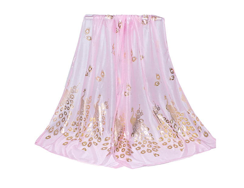 Chiffon Scarf Stylish Practical Beauty Girl Wrap Shawl for Daily Wear-Pink