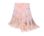 Chiffon Scarf Stylish Practical Beauty Girl Wrap Shawl for Daily Wear-Light Pink