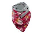 Christmas Scarf Elk Print Thick Women Snowflakes Triangle Scarf Shawl for Outdoor-15