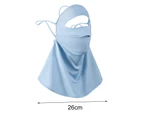 Cycling Face Cover Adjustable Friendly to Skin Anti-falling Open Nose Protect Face Lace Up Anti-UV Sunscreen Outdoor Shawl for Playing Golf-Blue