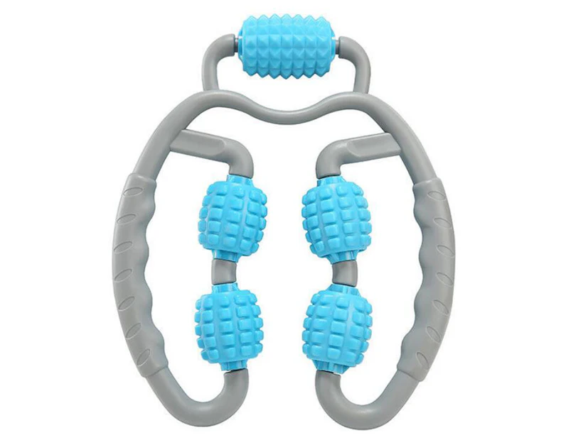 Muscle Massager, Ring Foam Massage Roller Clamp,Handheld Leg Massager, Multi-Functional Muscle Relaxer(Blue)
